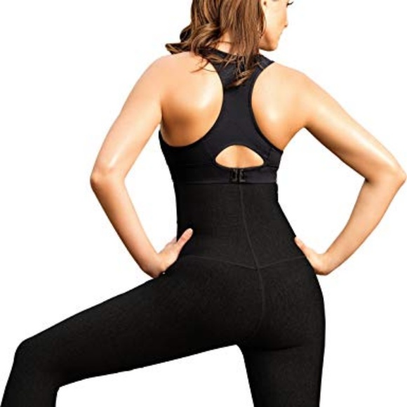 HIGH WAISTED TUMMY COMPRESSION CONTROL WORKOUT SEAMLESS BLACK SOFT LEGGINGS - Picture 6 of 8
